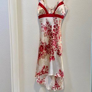 Floral sheen high low dress